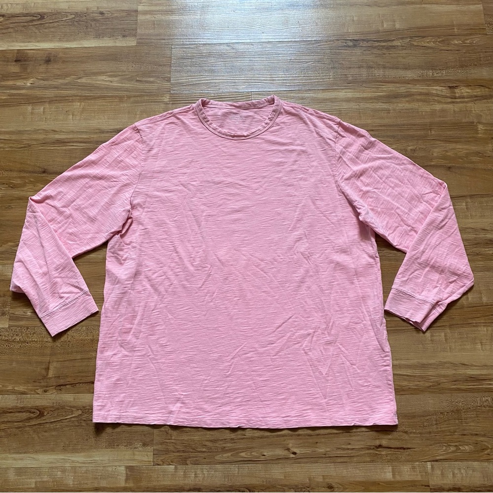 Vineyard Vines Men’s XL Pink Peach Island Crew Long Sleeve Tee Beach Resort Soft